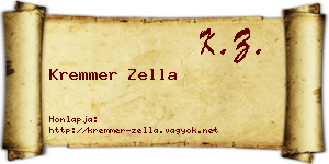 Kremmer Zella névjegykártya